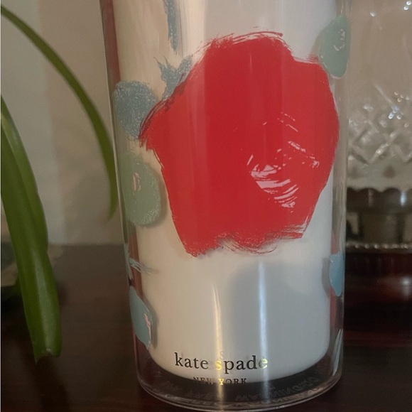 Kate Spade Insulated Tumbler 20oz Acrylic Travel Cup with Lid, Brushy Rose - Picture 3 of 9